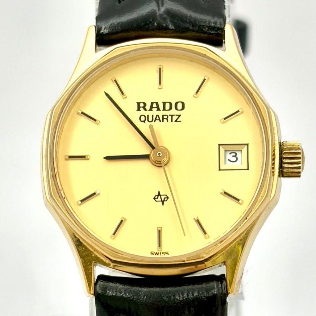 Б/у [Новый аккумулятор] RADO Женские часы Золото Дата 111.5145.2 20790413 Новый ремешок