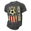 Мужская футболка с графическим принтом USA Soccer, с круглым вырезом, коротким рукавом, повседневная, с эффектом потертости
