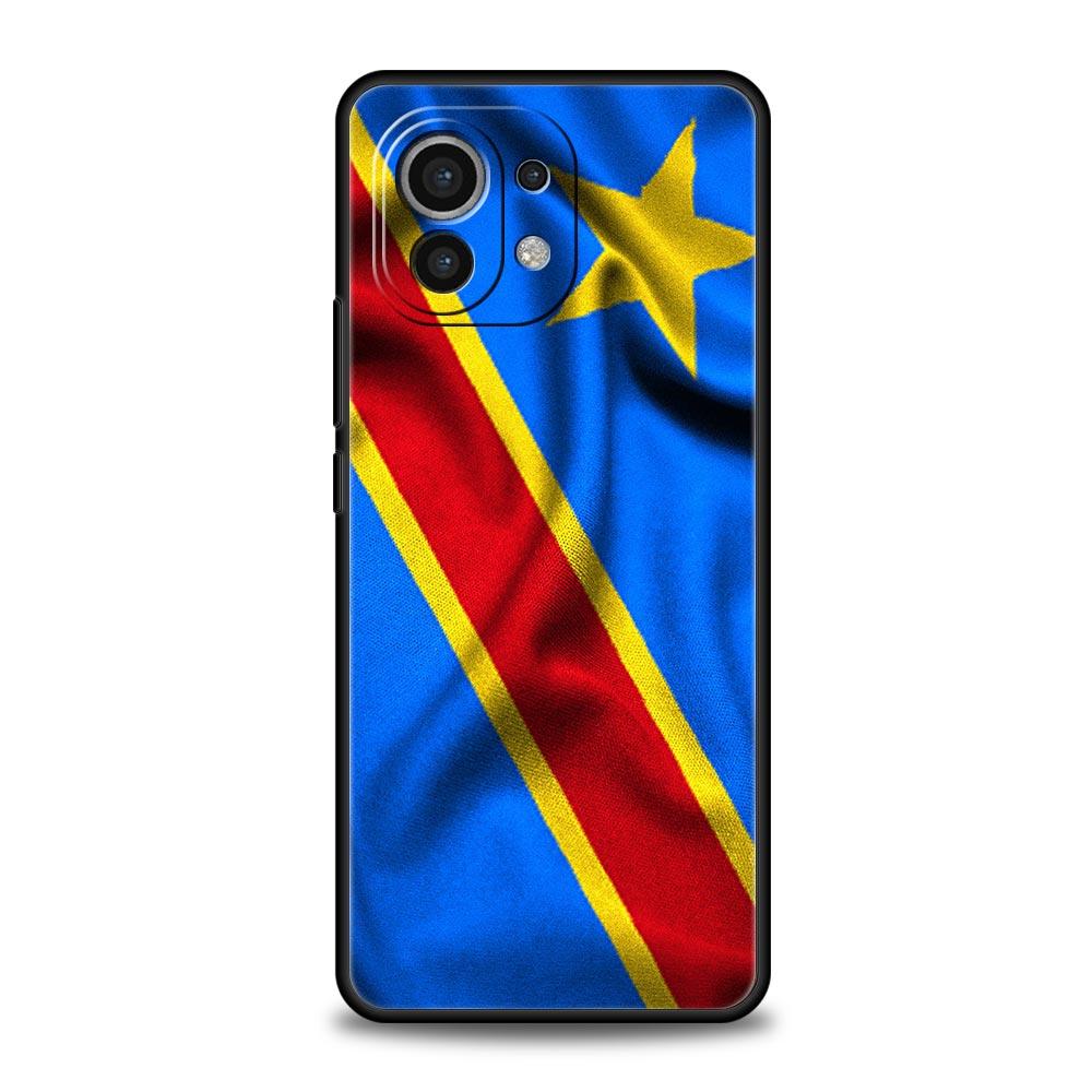 Чехол для телефона с флагом Конго для Xiaomi 14 13 12 11 Lite 13T 12T 11T Pro 9T Mi Poco X6 X5 M3 X3 Pro F5 F4 F3 5G силиконовый черный чехол