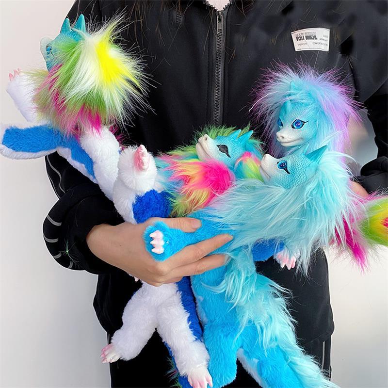 Easter Colorful Dragon Susu Plush Toy Creative cartoon latex anime figurines Children's Gift