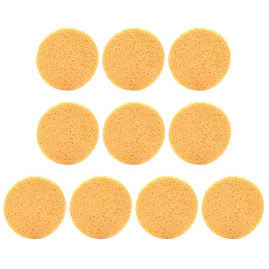10 шт., губка для лица, многоразовая, круглая, абсорбирующая, сжатая, натуральная, для снятия макияжа, отшелушивающая, спа, набор целлюлозных губок для очищения лица