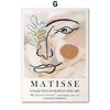 Abstract Matisse Girl Dance Leaf Beige Lines Posters And Prints Wall Art Canvas Painting Wall Pictures For Living Room Decor No Frame