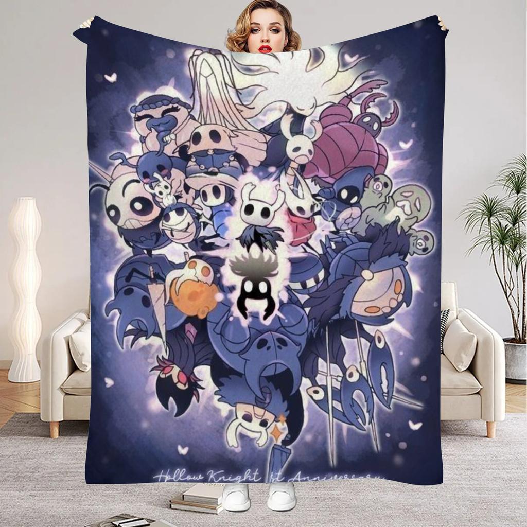 Плед Hollow Knight с рисунком из игры, фланелевый плед для декора гостиной, спальни, новогодний, рождественский подарок для фанатов