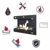 Bioethanol Fireplace 700 TÜV Left-sided with Decorative Stones Set
