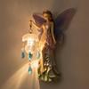 Fairy Wall Lamp Carved Figurine with Lantern Subdued Lighting Decor for