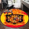 1PC round rug Spain FC Crest Printed Round Area Rug ,Rug For Home Office, Round Chair Rug, Decorative Carpet Fan gifts Christmas gift