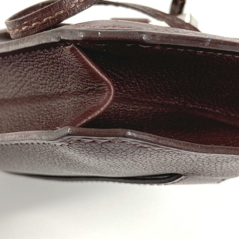 HERMES envelope Bag, flap pouch Clutch bag Leather Brown/SilverHardware
