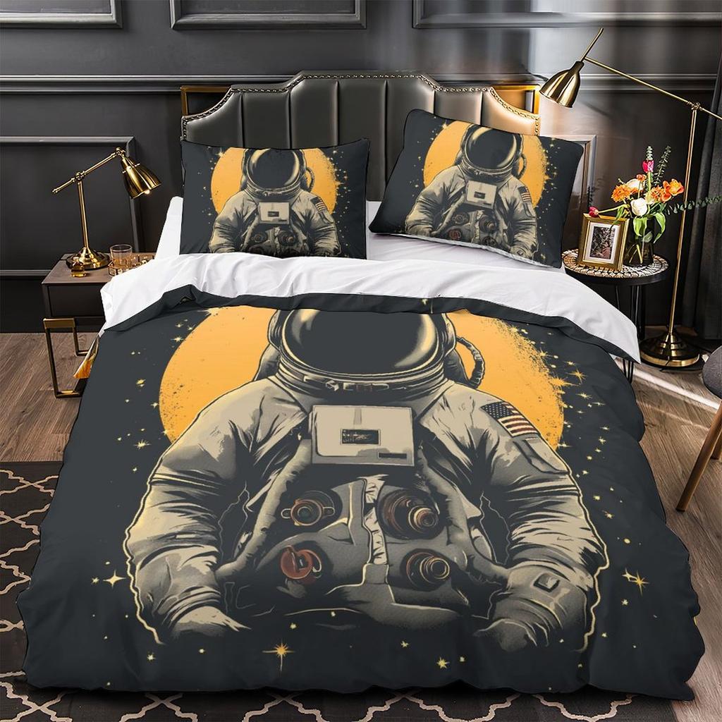 Комплект постельного белья 3D космонавт, для мальчиков-подростков, мужской пуховый пододеяльник, наволочка 2/3 шт., чехол на космическую тему, подарок на день рождения