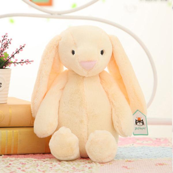 Kawaii кукла-кролик, плюшевая милая пушистая детская игрушка для девочек от 6 до 7 лет, серый, желтый, розовый, подарок подруге