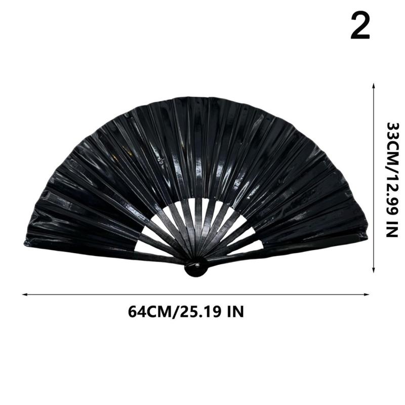 Голографический Складной Веер Для Концертов Кунг-Фу И Рейв-Вечеринок Красочный Аксессуар ПВХ Блестки Лазерный Веер Тайцзи Танцующий Хлопающий Веер