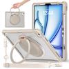 For iPad Air 13 (2025)/(2024)/Pro 12.9 (2022)/(2021)/(2020)/(2018) Case Rotary Kickstand Cover with Shoulder Strap