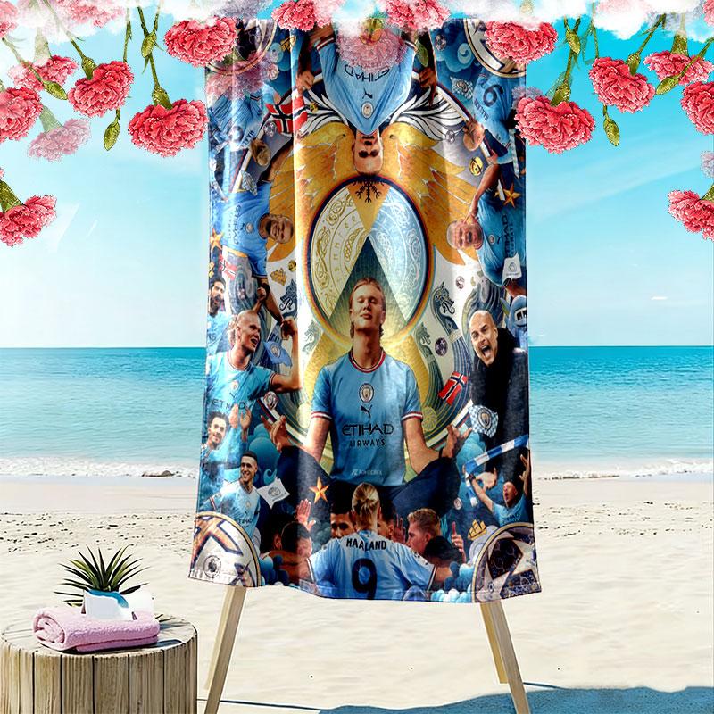 Haaland Apex Print Beach Towel, Large Soft Quick Dry Towel for Beach Camping Swimming