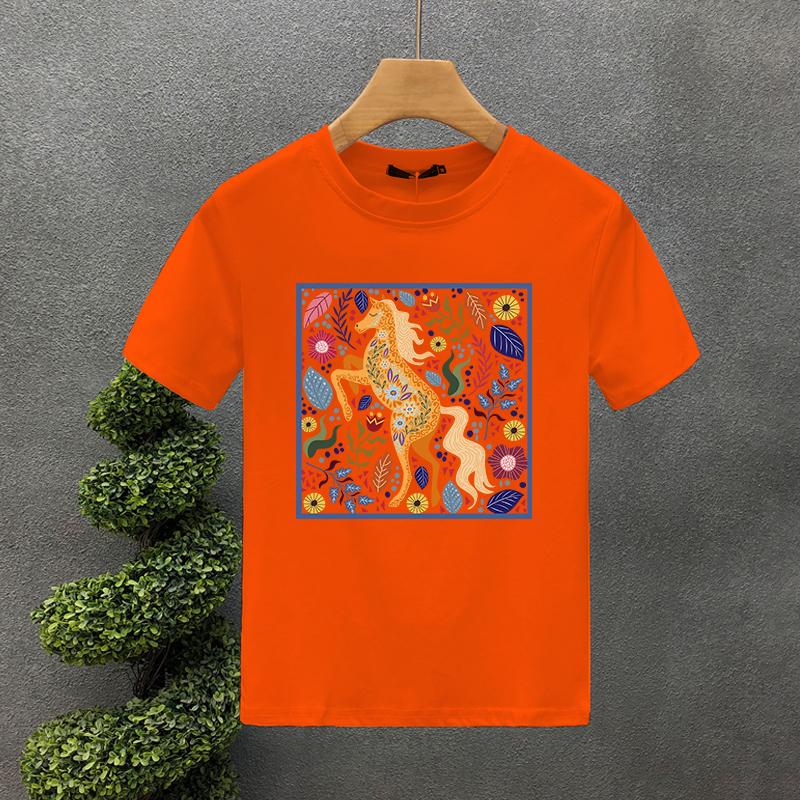 Horses and Flowers Print T Shirts For Man Funny Creative Aesthetic Tops Hip-hop Fashion Hipster Streetwear Summer Short Sleeves