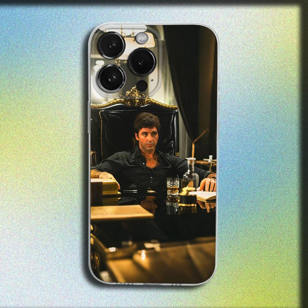 Movie S-Scarfaces Tony M-Montana Phone Case For iPhone 16,15,14,13,12,11 Plus,Pro,Max,XR,XS,Plus,SE,Mini Transparent Soft Cover