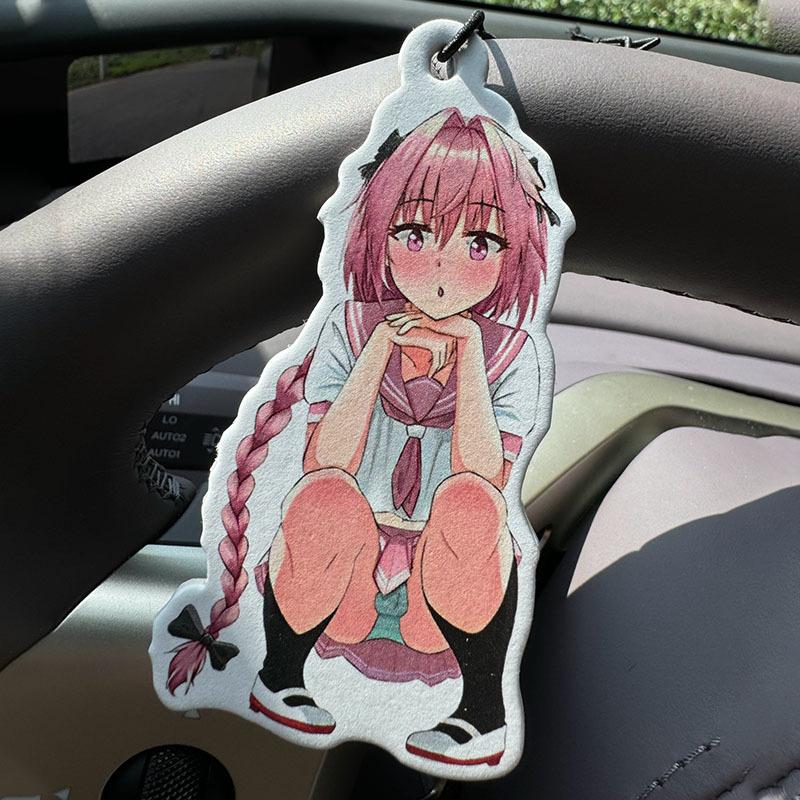 Cute Astolfo Cap Hilton (Hotel Scent) Car Air Freshener | Rearview Mirror Hanger & Dual-Purpose Air Vent Clip | Natural Material Aromatherapy