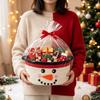 Вязаная корзина для хранения рождественских конфет "Снеговик"