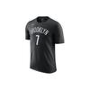 NBA Brooklyn Nets Kevin Durant Graphic Print Crew Neck T-Shirt Men Tops Black CV8504-019