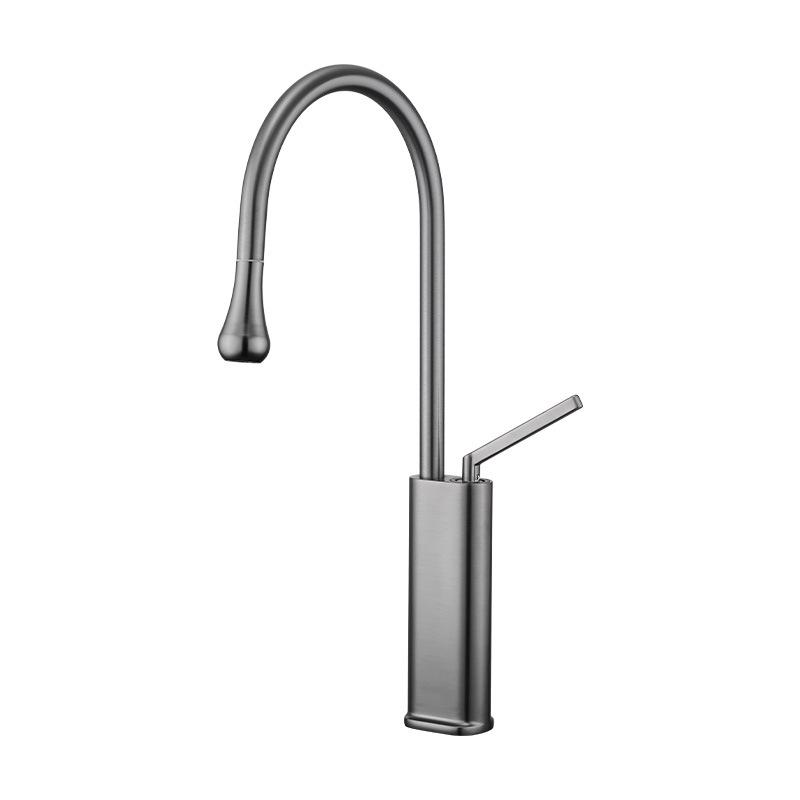 White/Black Pull-out Kitchen Sink Faucet Deck Mounted Hot Cold Water Mixer Tap 360 Rotation Stream Sprayer Head Kitchen Tap