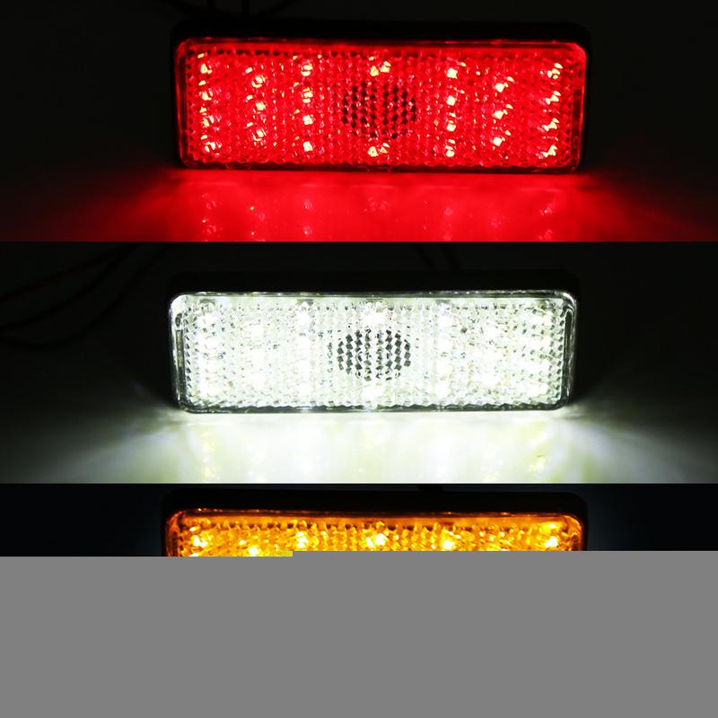 Rectangle Reflector LED Tail Brake Light Universal Motorcycle Scooter Moped Rectangle LED Reflector Tail Brake Light Stop Lamp