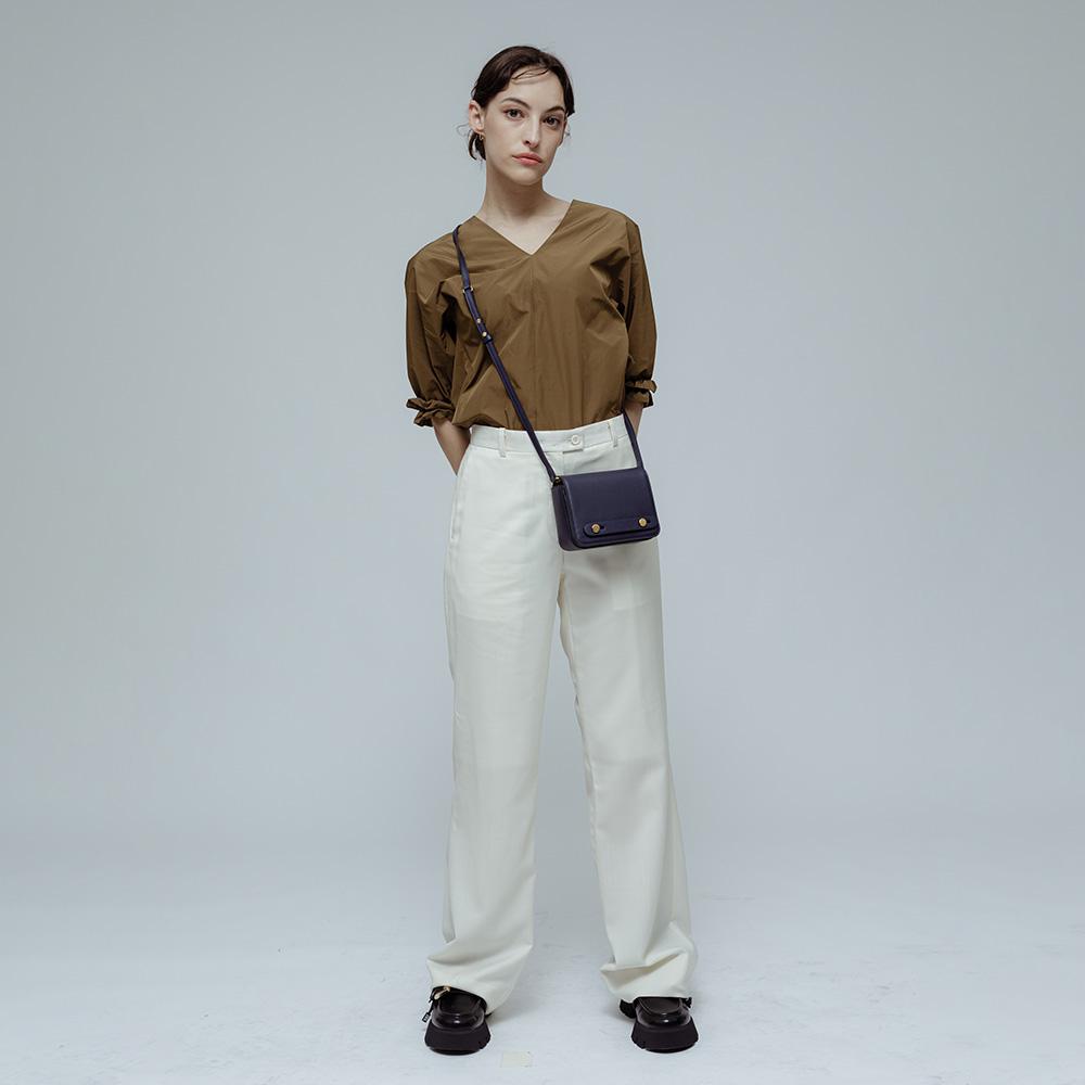 Make D Cactus Leather Micro Mini Bag Navy