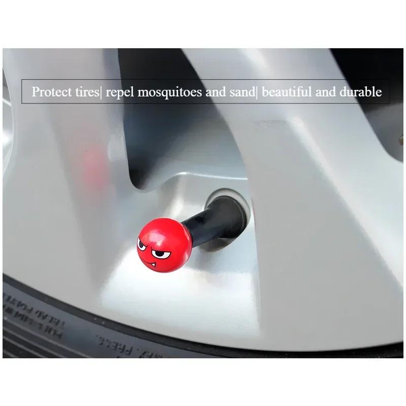 4 шт. колпачок клапана автомобильной шины милый экспрессивный чехол для сердечника клапана персонализированное украшение модификация колеса аксессуары для предотвращения попадания песка
