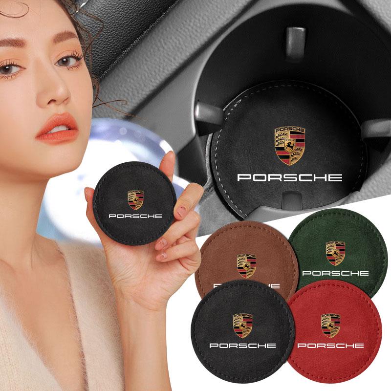Подушка-подстаканник из ПУ кожи, нескользящий коврик для слота для Porsche Boxster Cayenne Panamera Macan Cayman 911 918 996 917 991