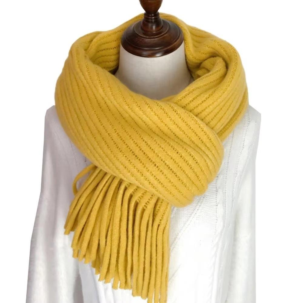 Windproof Thermal Neck Warmer Solid Color Long Scarves Fashion Wrap Shawls For Women
