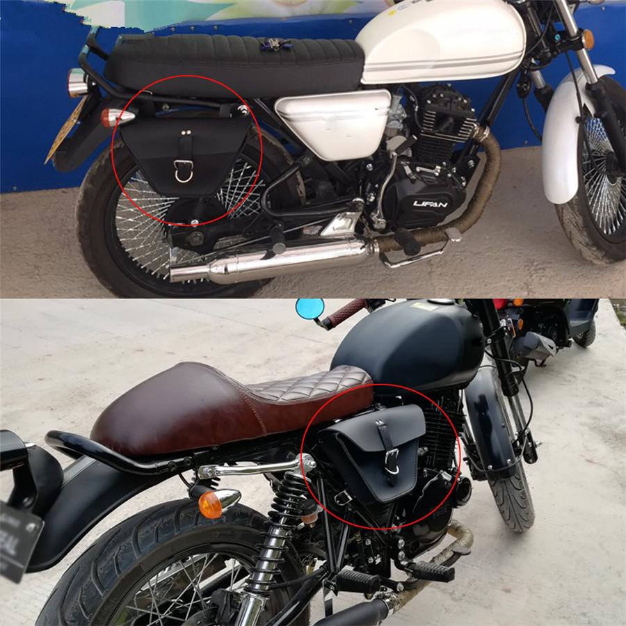 Универсальная треугольная мотоциклетная седельная сумка из ПУ кожи, багажная, для инструментов, боковая сумка для кафе рейсера, квадроцикла, кастом