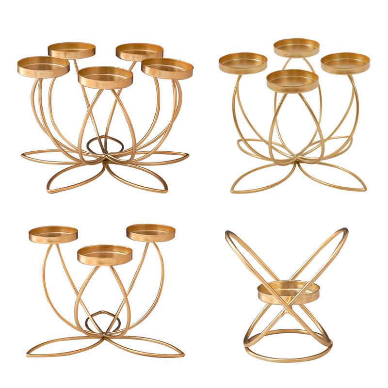 1 шт. реквизит для ужина при свечах, романтический, устойчивый к ржавчине, элегантный, многоголовый, золотой, железный подсвечник, украшение стола, подсвечники