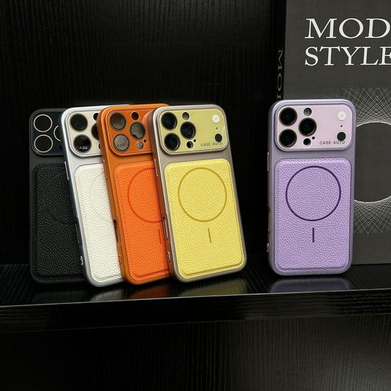 UDILIS Магнитный чехол с узором «Личи» для iPhone 15 Pro - Защита кристальной линзы и ощущение премиум-класса