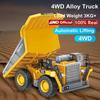 New 11 Channel Four Wheel Drive Remote Control Excavator 4x4 Alloy Dump Truck Bulldozer Loader Model Electric Digging Arm Toy Childhood Gift