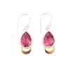 Pink Tourmaline Gemstone 925 Solid Silver Handmade Jewelry Dangle Earrings 1.5" EE-162-5