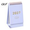 Academic Year Calendar 2027 Desk Calendar, Standing Flip Desktop Minimalist Gold Foil Cover Decorative Organizer Monthly Planner, Thick Paper for Note