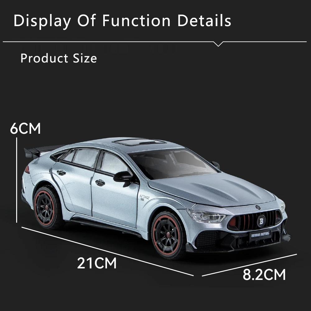 Масштаб 1/24 Brabus Rocket 900, литая под давлением модель автомобиля, игрушечный автомобиль с откатным механизмом, звуком и светом для детей, коллекция подарков для мальчиков и девочек