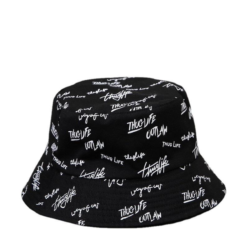 Korean Fashion Embroidered Reversible Fisherman Hat - Unisex Casual Small Brim Sun Hat