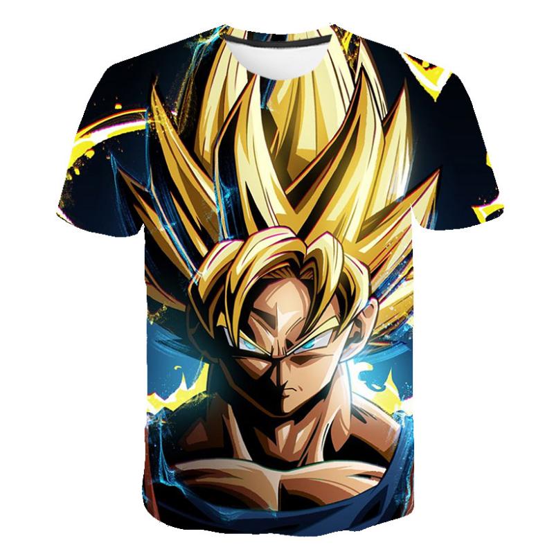 Футболка Dragon Ball для детей, футболки, аниме-фигурки, футболка Son Goku Super Saiyan, футболки для мальчиков, детская одежда, летняя одежда с коротким рукавом