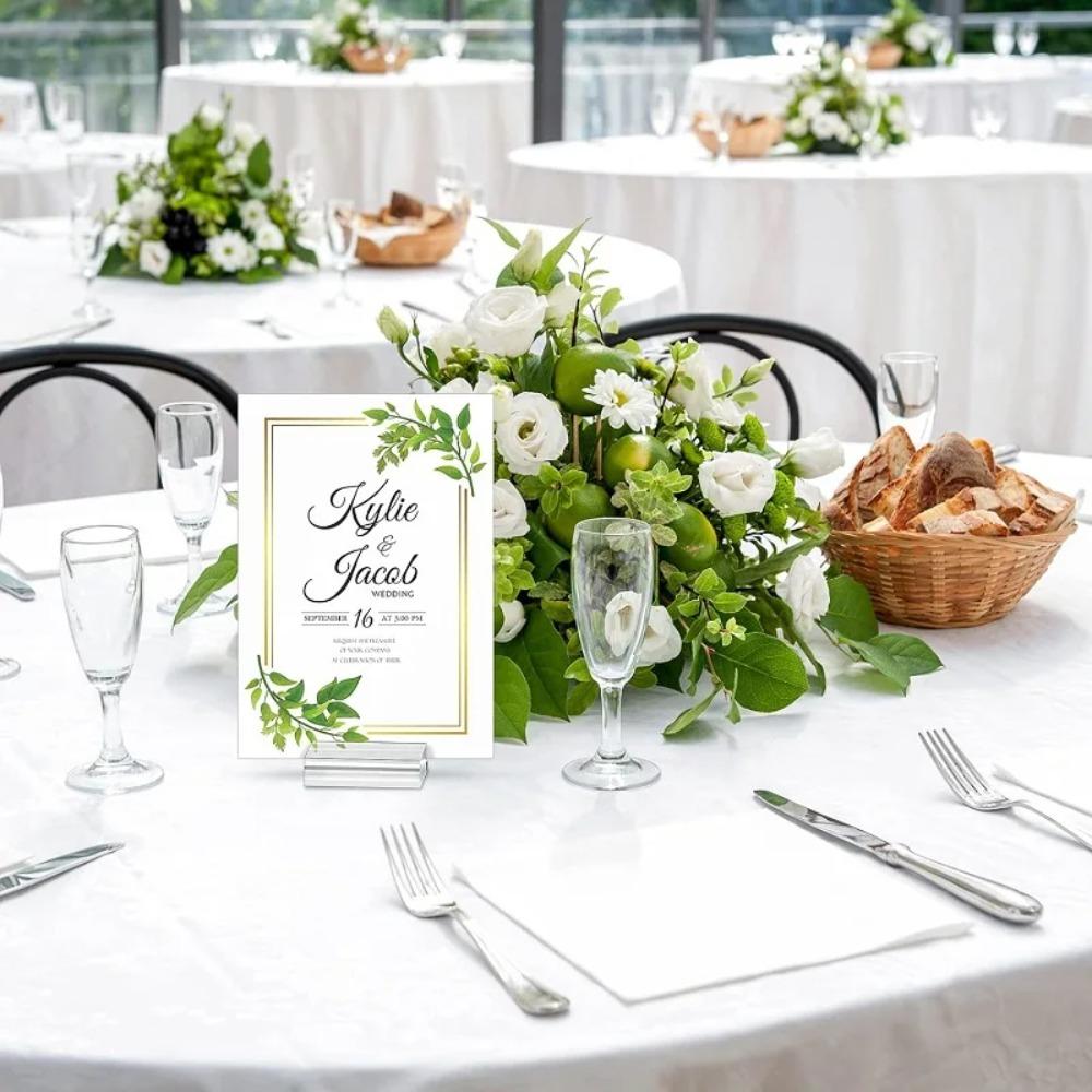 Blank Acrylic Stand Clear Table Number Stands Place Card Holder  Anniversary Celebration