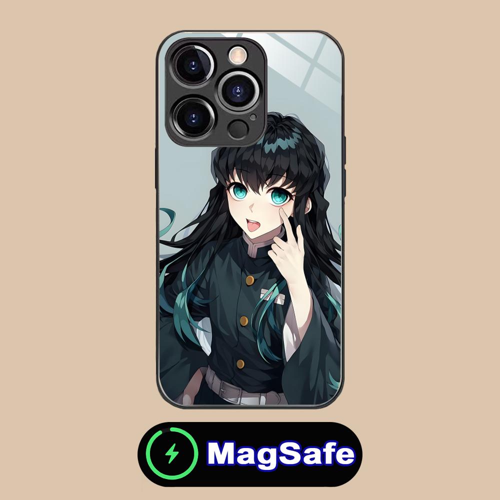 Demon Slayer Muichiro Phone Case for iPhone 16 15 14 13 12 11 Pro Max Plus Mini MagSafe Glass Colour Printing Cover Smartphone