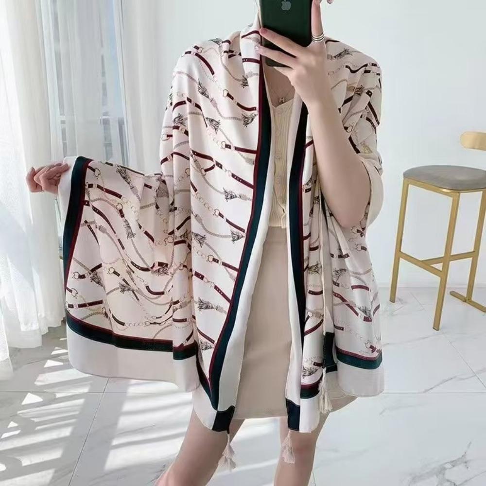 Соленое озеро Чака Туризм на Северо-Западе Этнический стиль Шарф Шелковый шарф Женский Летний Приморский Пляжный Платок Солнцезащитный Тонкий