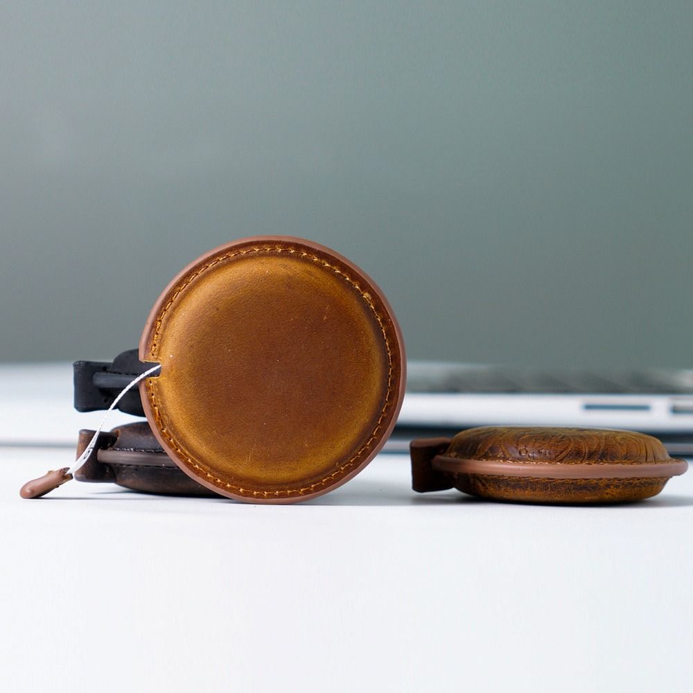 Round Retro Leather Retractable Measuring Tape For Handicrafts