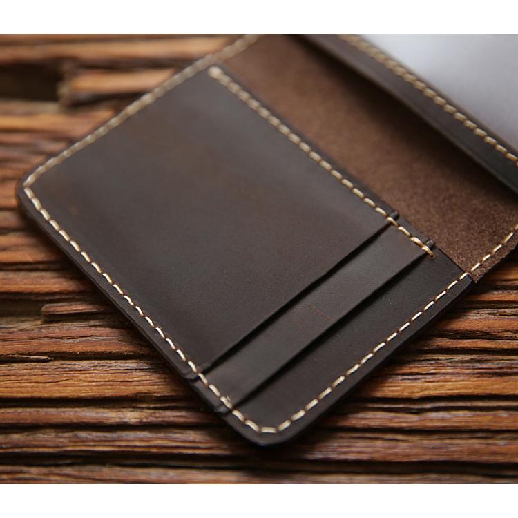 Кожаные чехлы для карт в стиле ретро Crazy Horse, мужской первый слой из воловьей кожи, держатель для кредитных карт, кошелек ручной работы, короткий ультратонкий тонкий чехол для удостоверения личности водителя