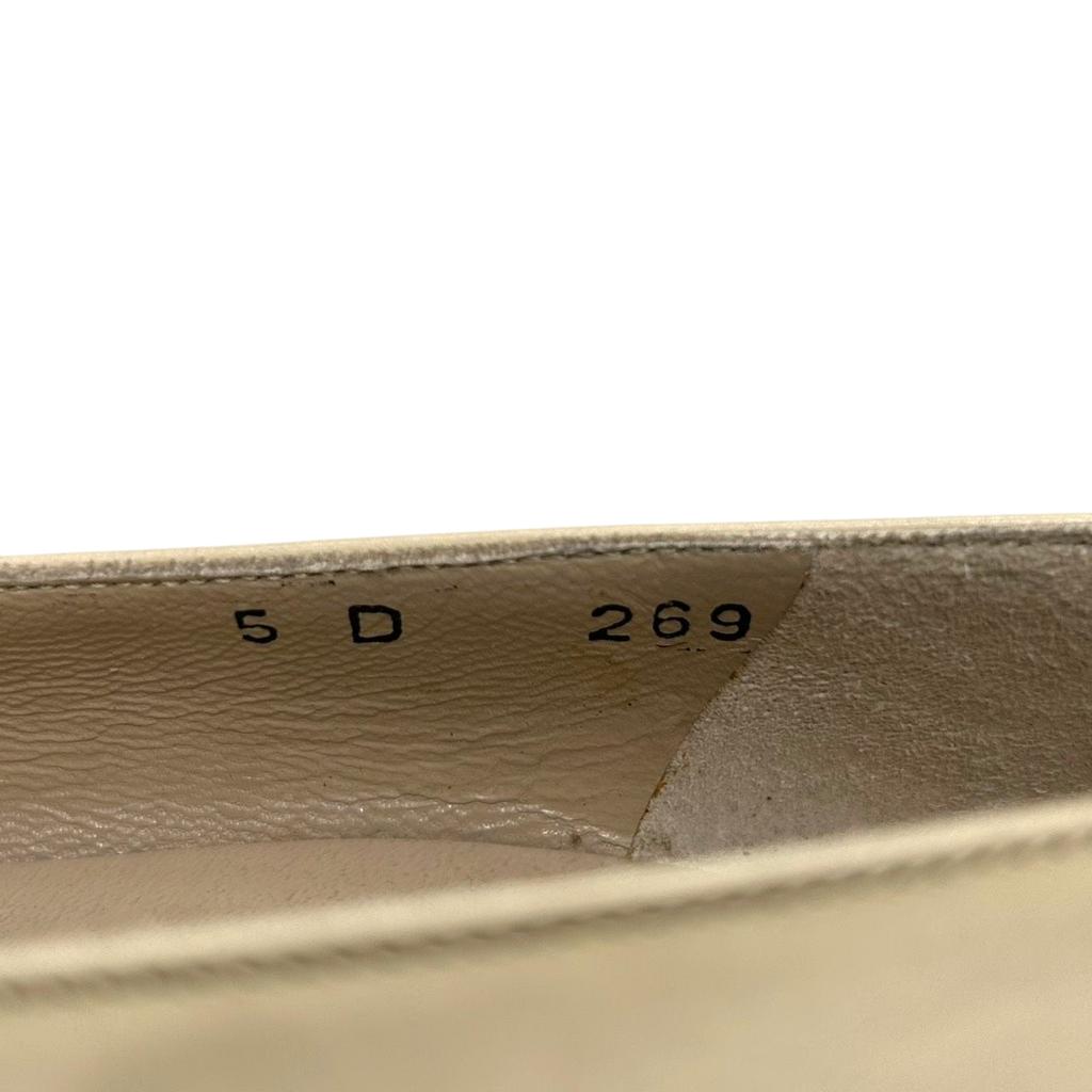 Used Salvatore Ferragamo Pumps Valapumps Beige/black Leather Women