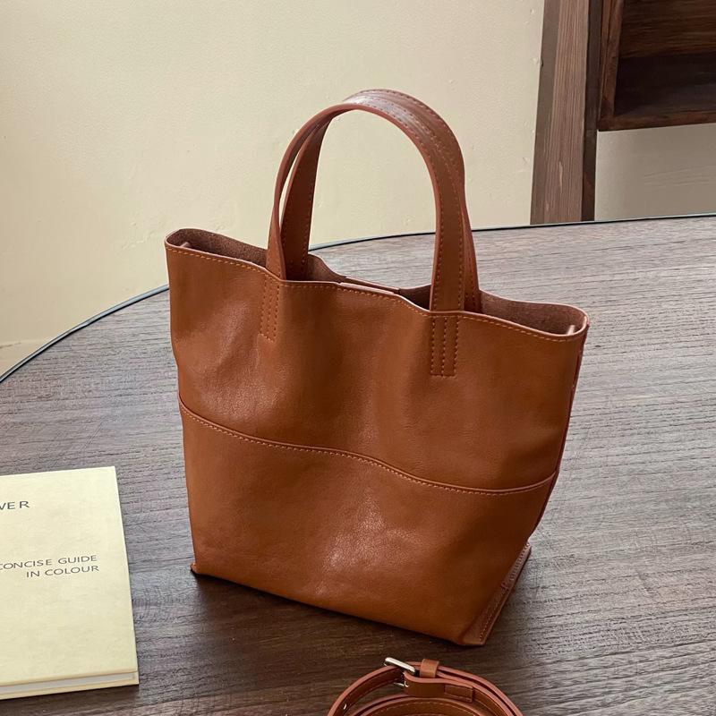 Textualized Soft Cowhide Bag Tote Bag Minimalist Hand Carry Wings Bag Genuine Leather Small Bag Women's Crossbody Bag