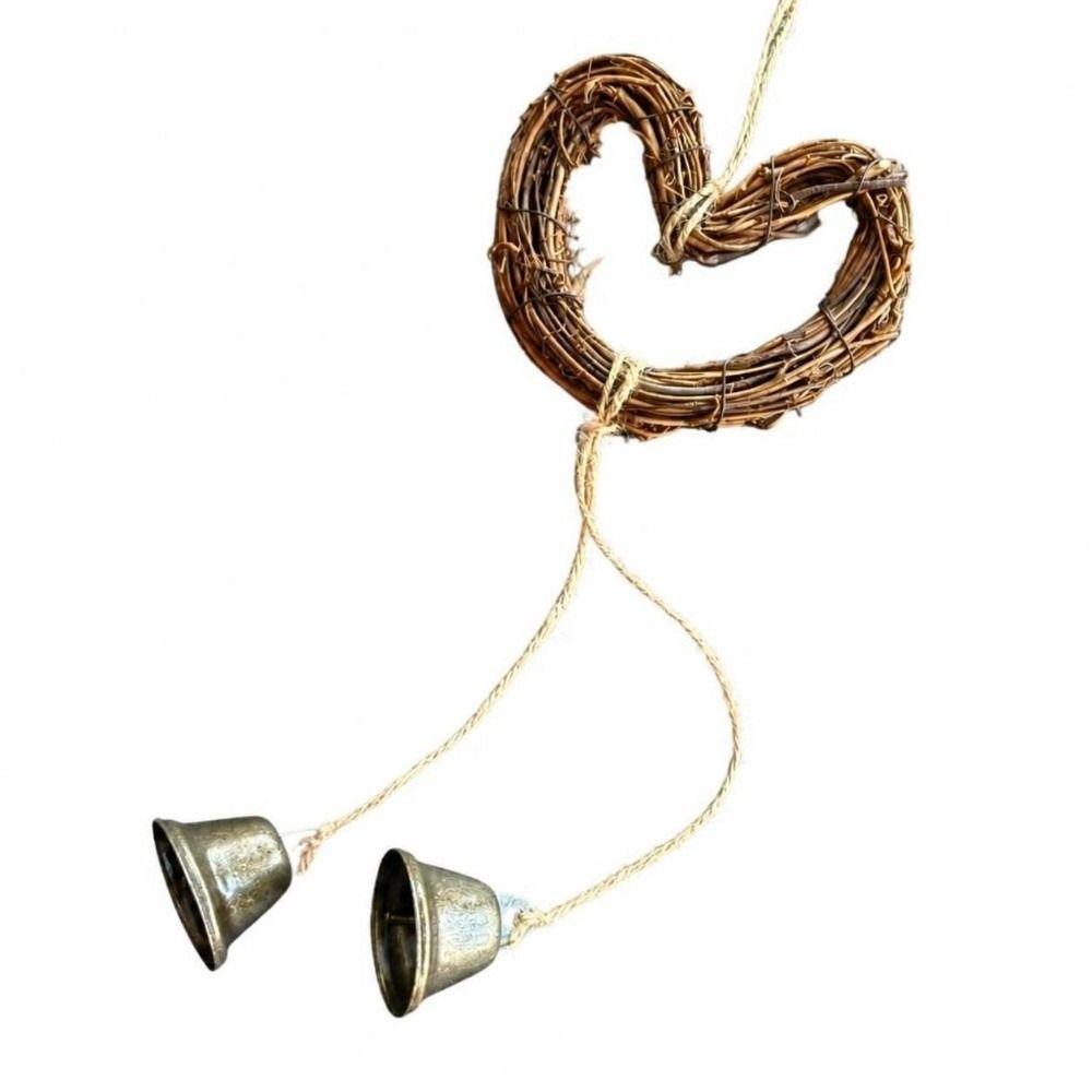 Star Heart Drop Ornament Brown Wind Chime Pendant Creative Christmas Bell Hanging Decoration  Gift
