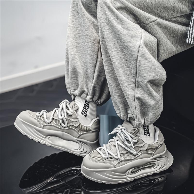 Мужские туфли на плоской подошве из сетчатой ткани, дышащие, повседневные, спортивные, на толстой подошве, трендовые, для всех видов активного отдыха, для ходьбы, бега, кроссовки, модные, для студентов, для занятий сноубордом