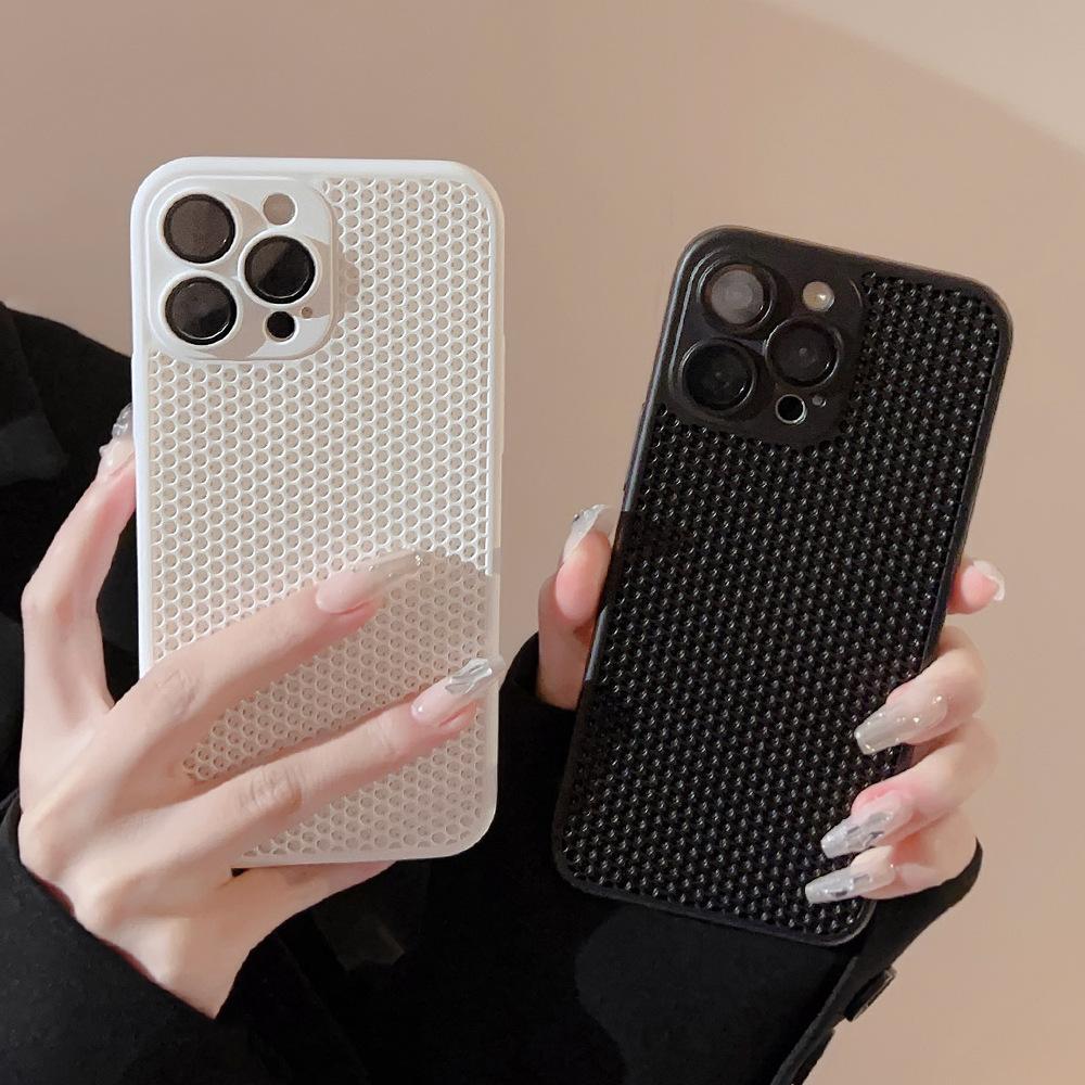 Mesh shell for heat dissipation suitable for 15ProMax phone case, breathable iPhone14 full cover, 12 Apple 13 anti-drop XR hard case