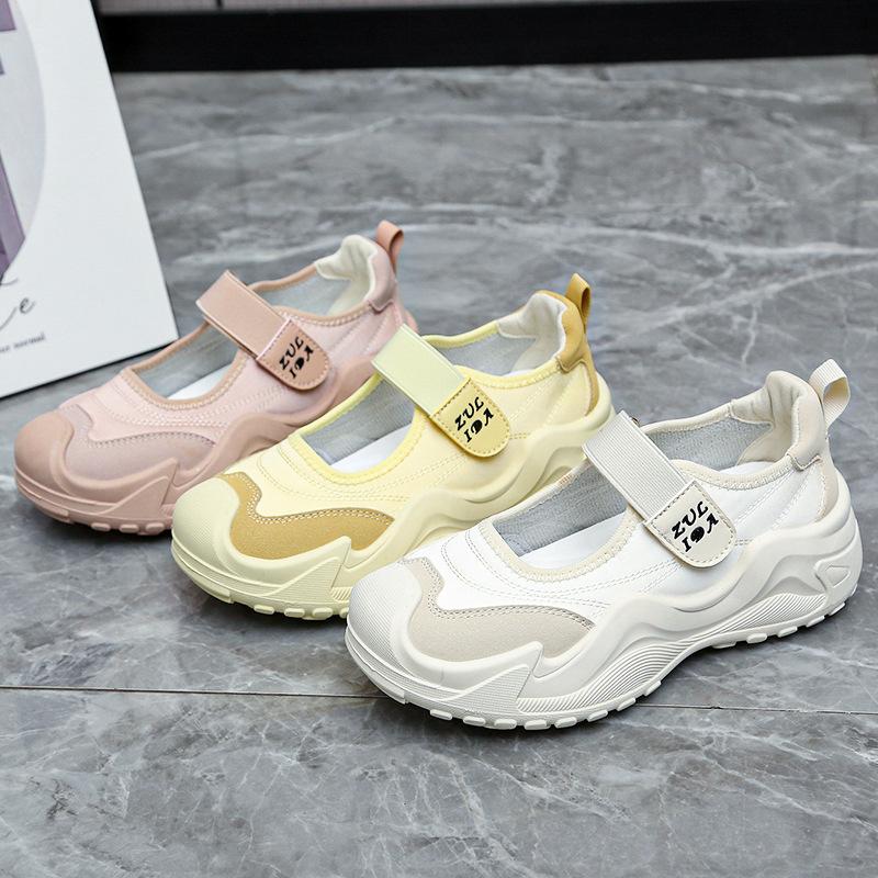 Shallow Mouth Mary Jane Women's Shoes 2025 Summer New Thick-soled Velcro Sports Sandals Women's Retro Forrest Gump Training Shoes