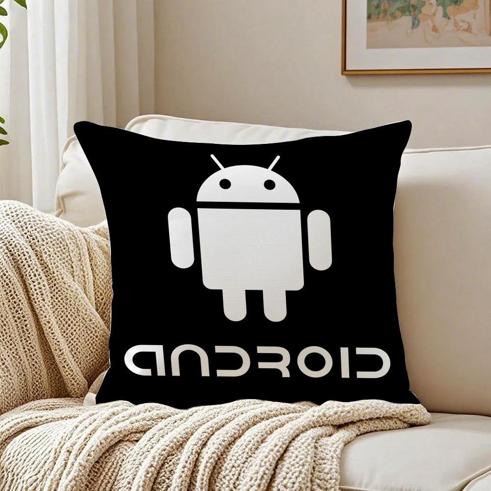 Cool Modern Tech Brand AAndroid Cushion Cover Linen Pillowcase Soft for Sofa Bed Home Room Decor