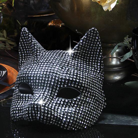 Маска для девочек-кошек со стразами, перчатки в виде кошачьих лап, сексуальные аксессуары для костюмированной вечеринки, перчатки для женщин-кошек для маскарада