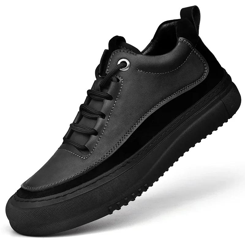 Модные новые мужские повседневные туфли, модные удобные кроссовки, уличные мужские кроссовки на шнуровке из натуральной кожи, дизайнерская обувь Sport Masculina 2024